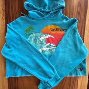 Aviator Nation Blue Palm Tree Music Festival.Hawaii Hoodie